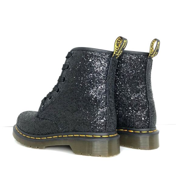NEW Dr Martens Black Chunky Glitter 1460 Farrah Lace Up Boots Women’s 5 Shoes - Picture 4 of 11